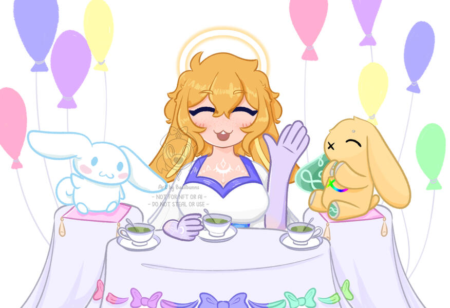 my sona with my two favorite plushies