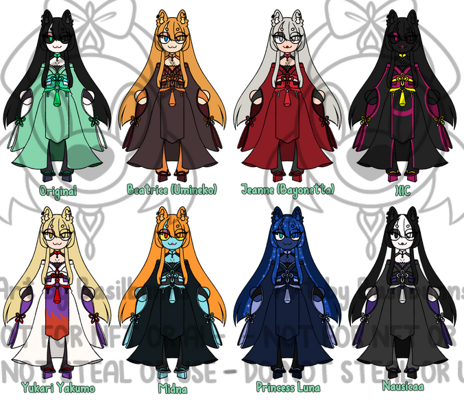 fighting game palette swaps for my oc